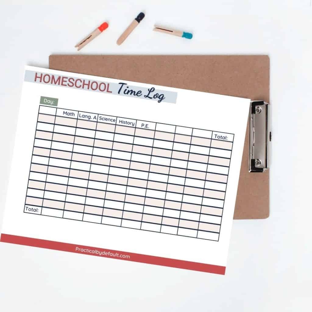 3 Simple Steps To Create A Homeschool Time Log For Busy Moms That Have Zero Extra Time