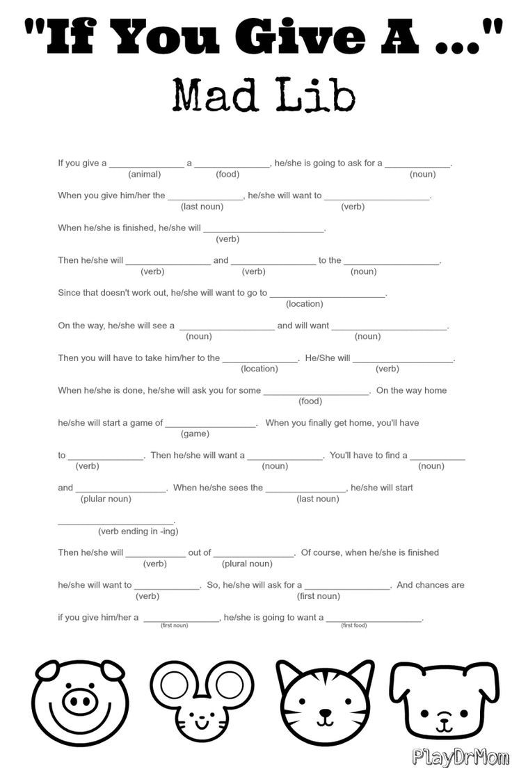 Mad Libs Worksheets For Adults Mad Libs Worksheets For Teens Printable Homeschooling