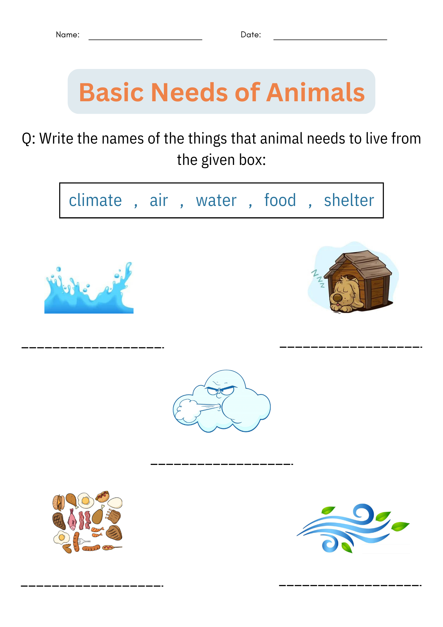Basic Needs Of Animals Activities Taking Care Of Animals Worksheet For Grade 1 Made By Teachers