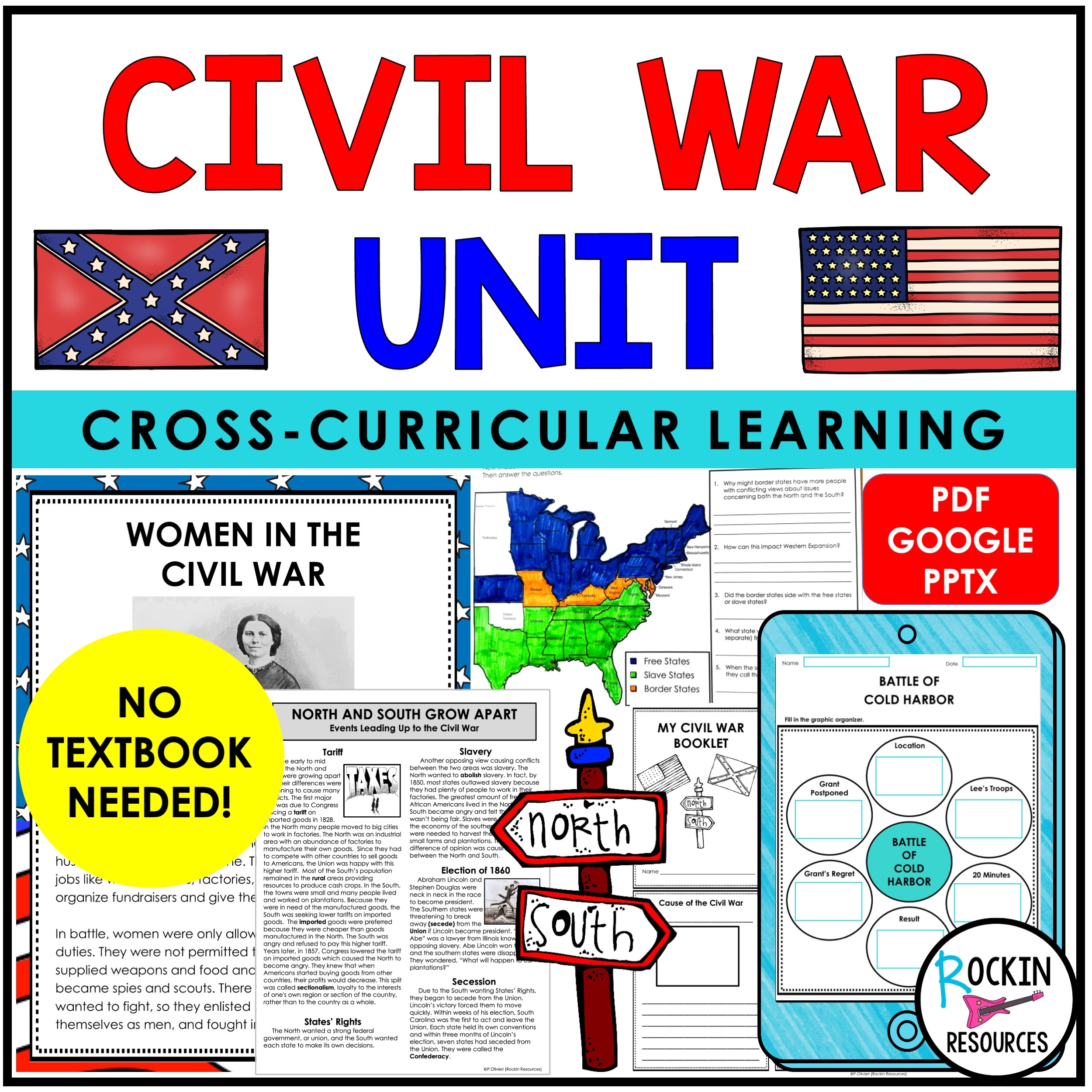 CIVIL WAR UNIT The Civil War Digital Printable GOOGLE Rockin Resources