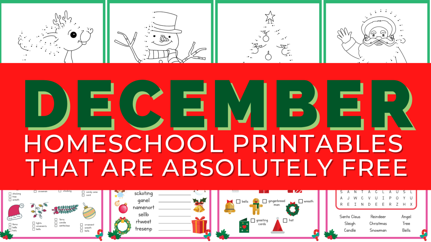Free Christmas Printables For Homeschool
