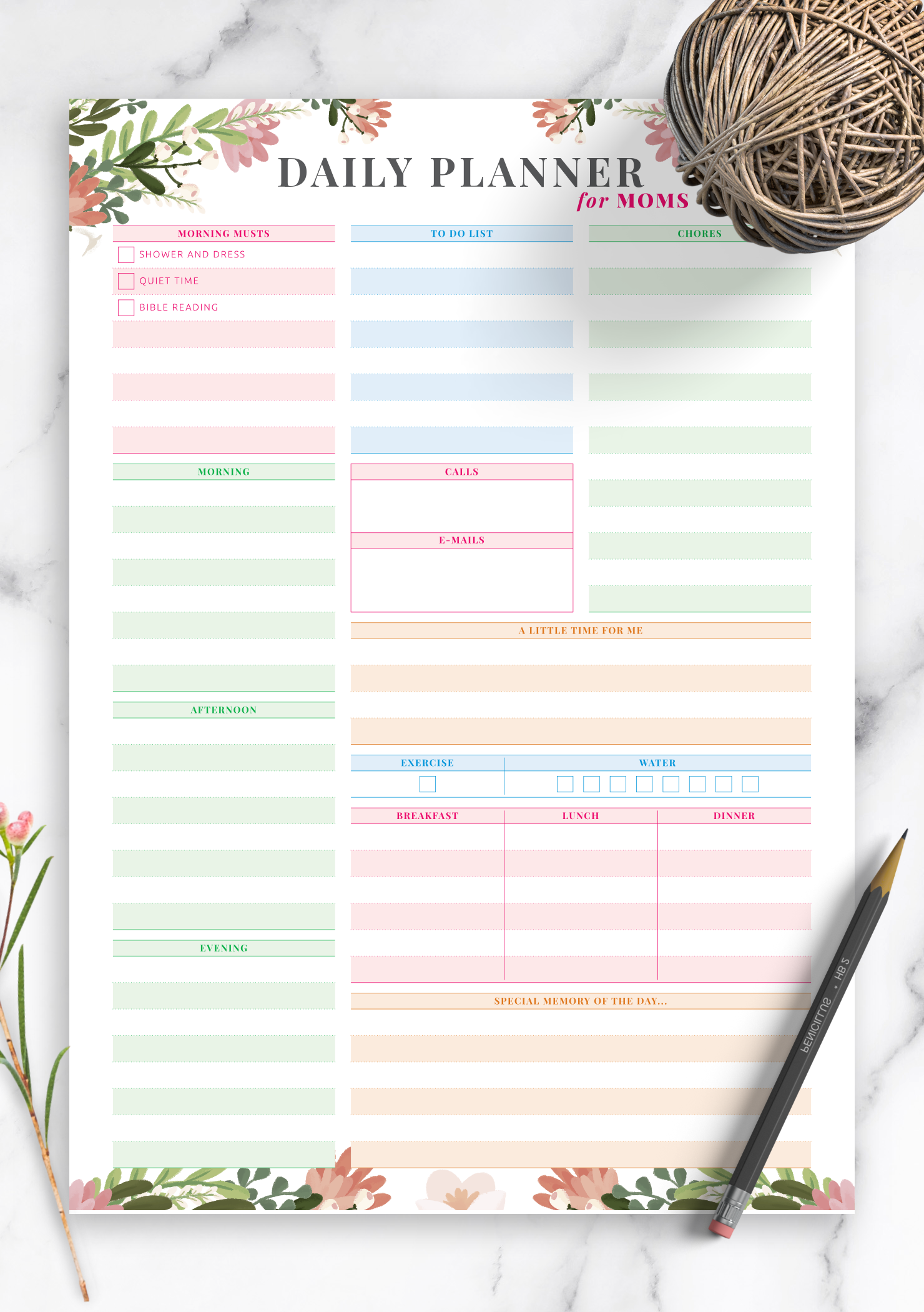 Printable Daily Planner Journal Free Homeschool Mom