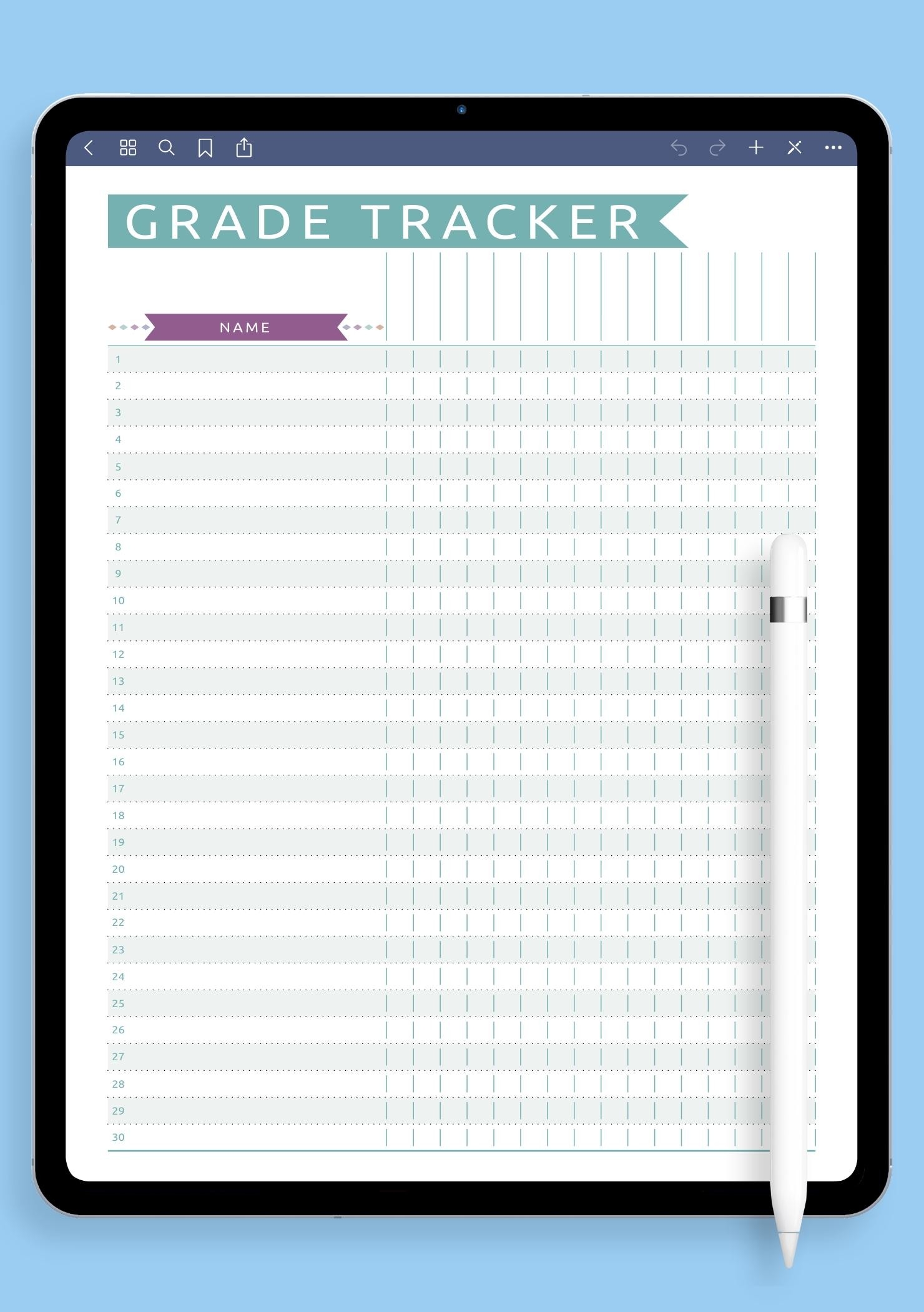 Download Printable Gradebook Template Casual Style PDF