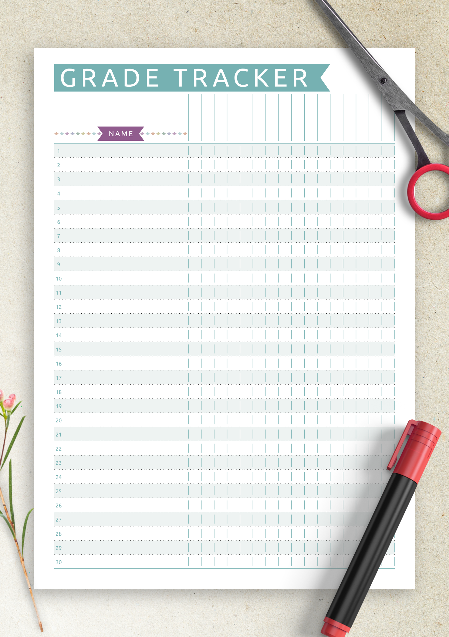 Homeschool Grade Book Free Printable