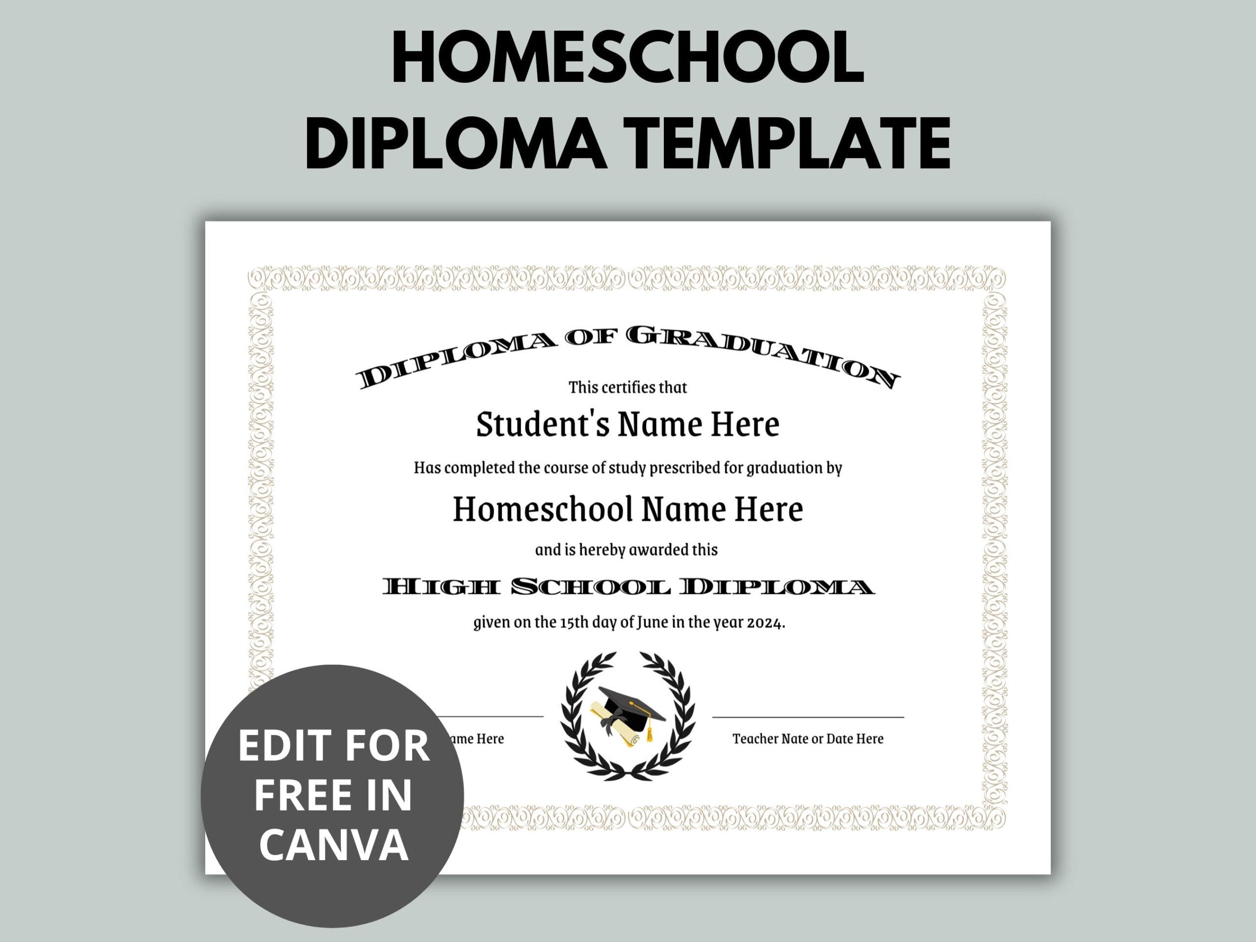Free Printable Florida High School Homeschool Diploma