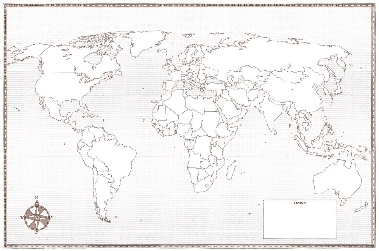 Educational World Map Resource For All Ages Large Blank Foldable Beautiful Feet Books