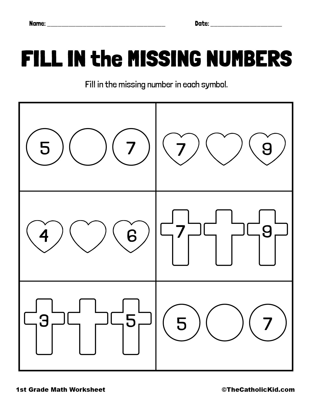 Homeschool Printable Worksheet Missing Number