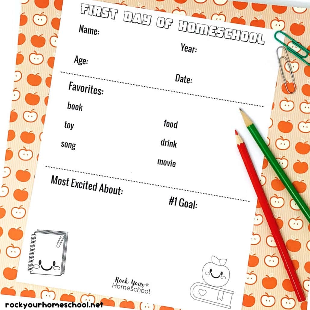 Homeschool Daily Printable Workshoot