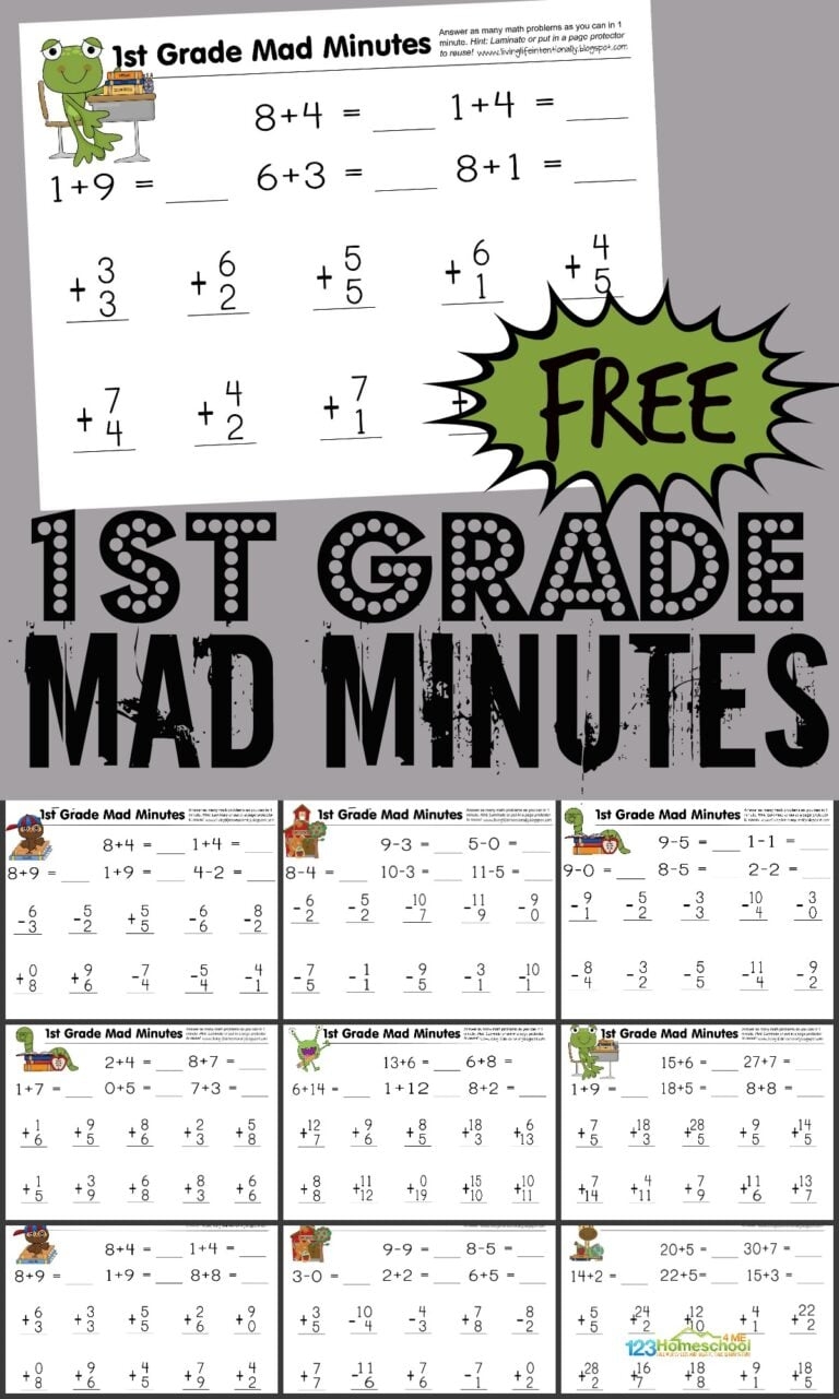 1St Grade Math Activities Printables Homeschool