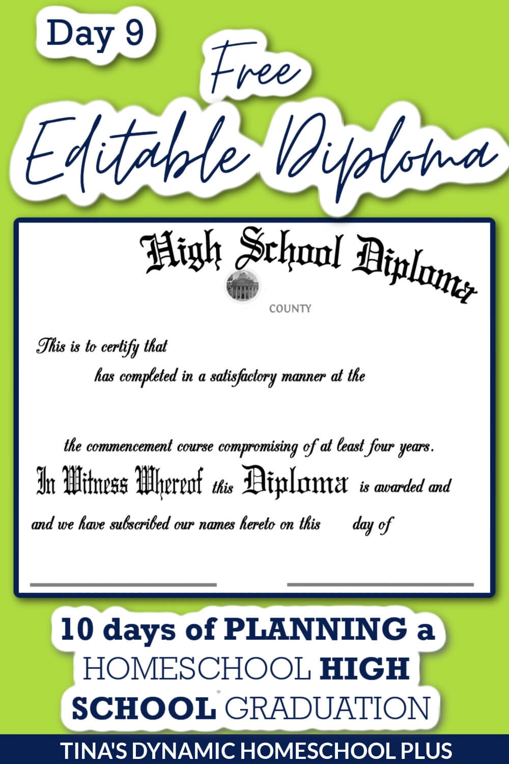 Free Homeschool Diploma Printable