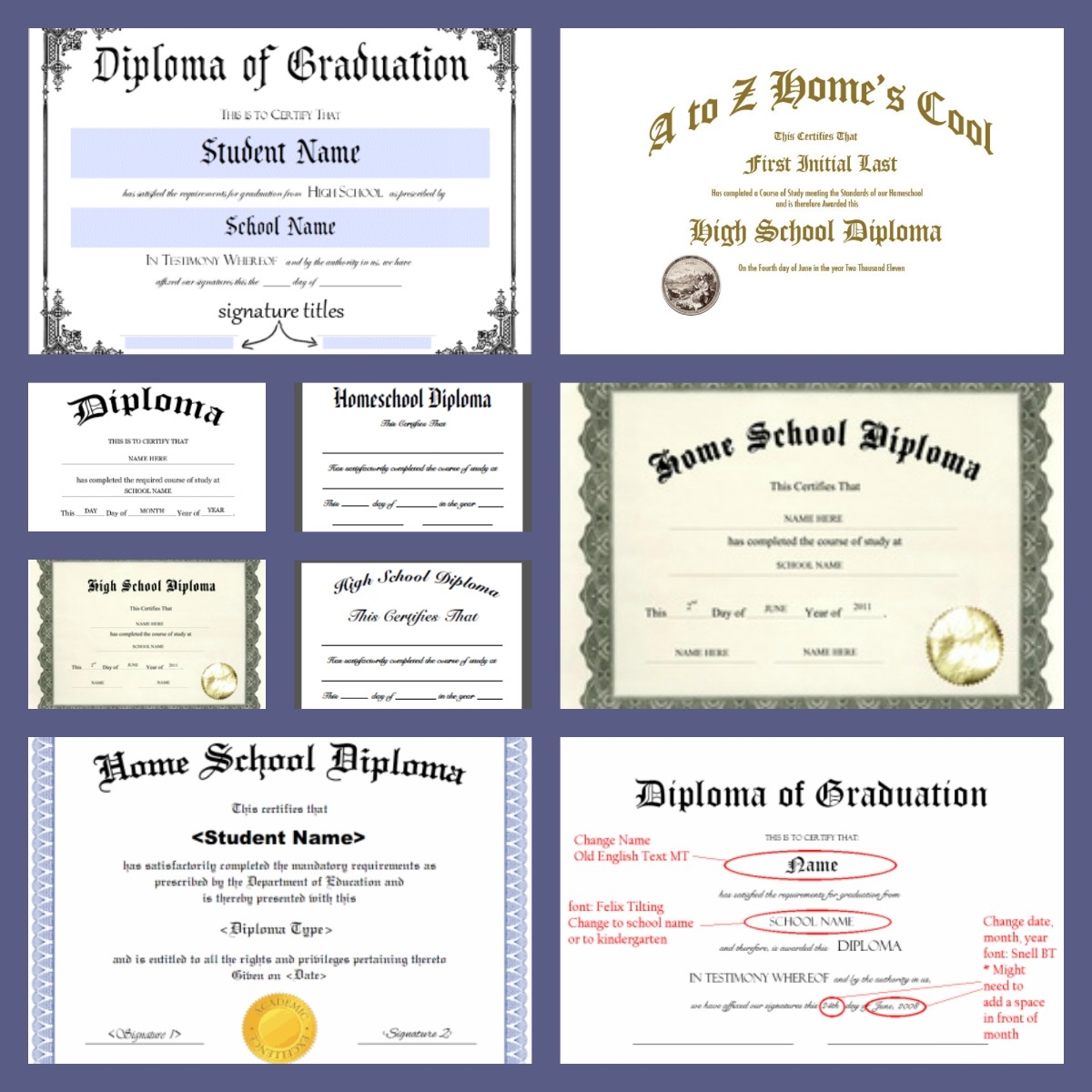 Printable Homeschool Certificates And Diplomas