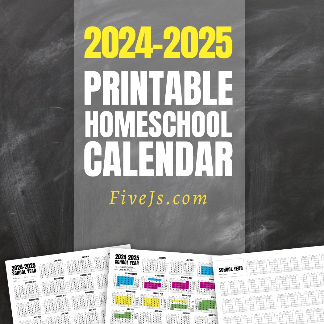 Printable Homeschool School Year Calendar