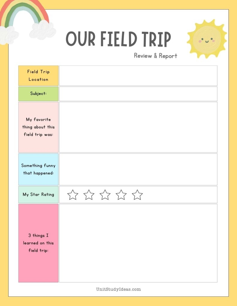 Free Printable Homeschool Field Trip Planner