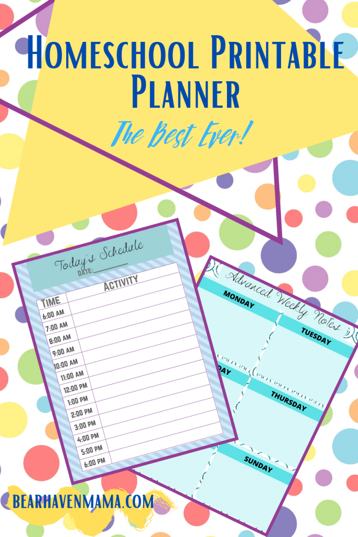 Free Printable Homeschool Planner Misfit Mama Bear Haven
