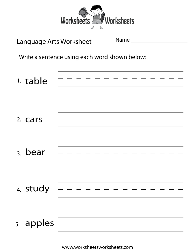 Homeschool Language Arts Free Printable Worksheets