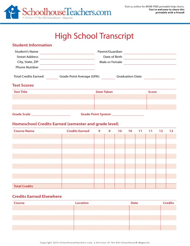 Homeschool Free Printables 11Th Grade