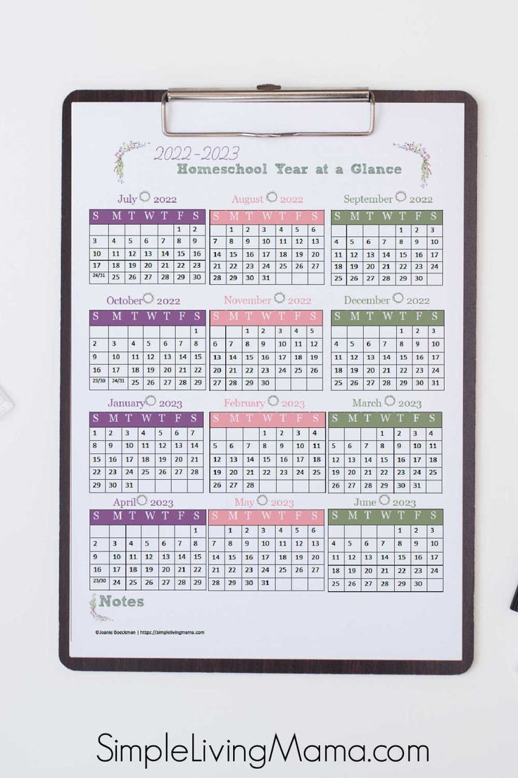 Homeschool Calendar Printable Plan Your Year 