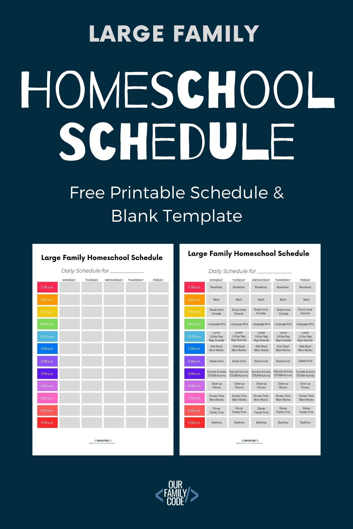 Homeschool Schedule For Large Family With Different Learning Styles Our Family Code