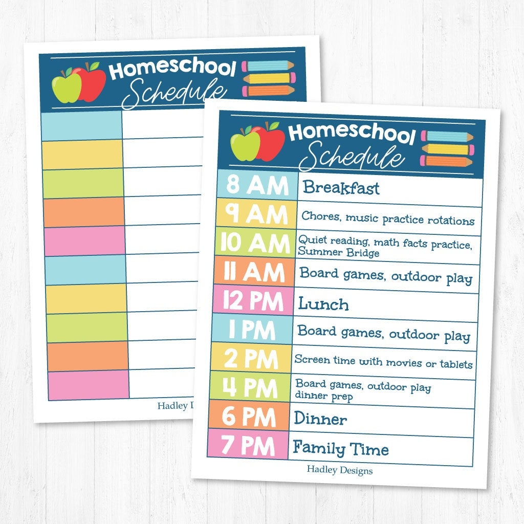 Homeschool Daily Work Printable