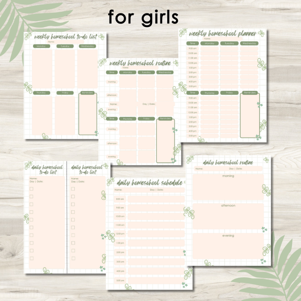 Homeschooling Printable Multiple Children Planner