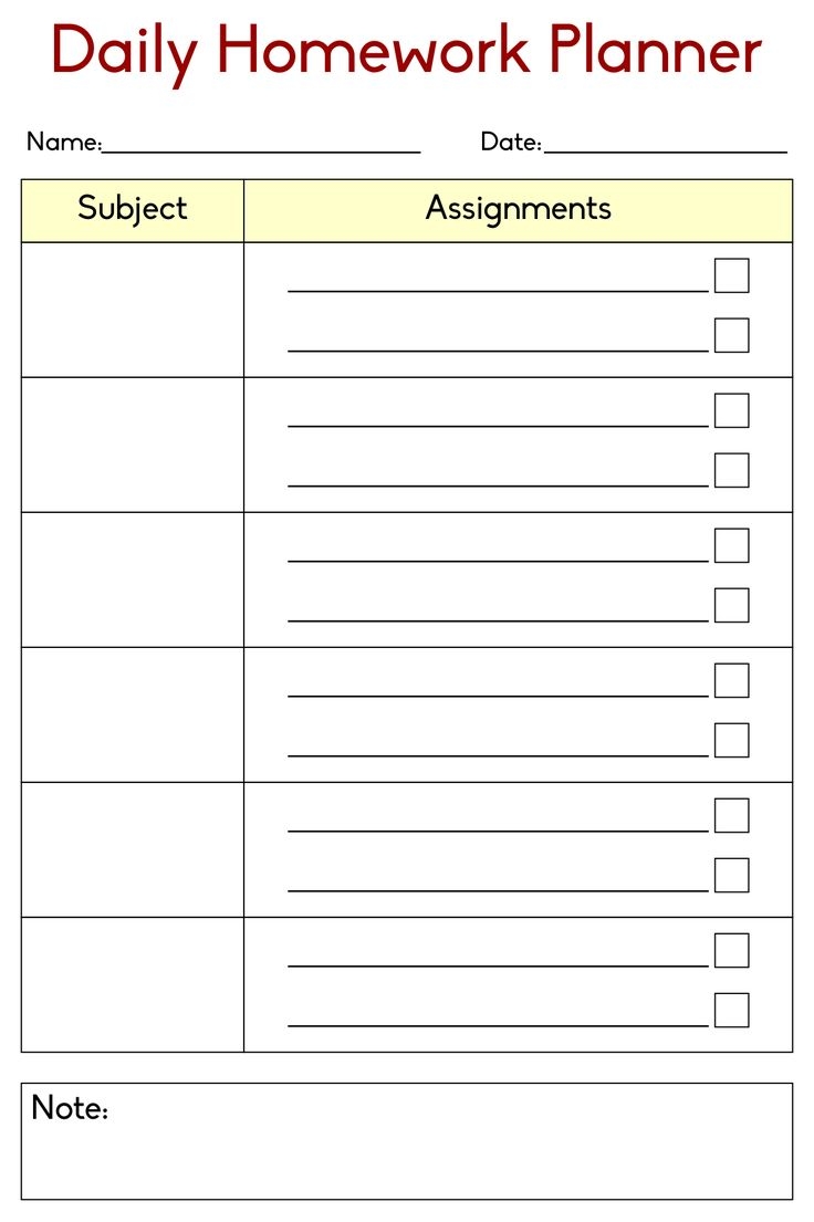 Printable Assignment List With Grade Free Homeschool