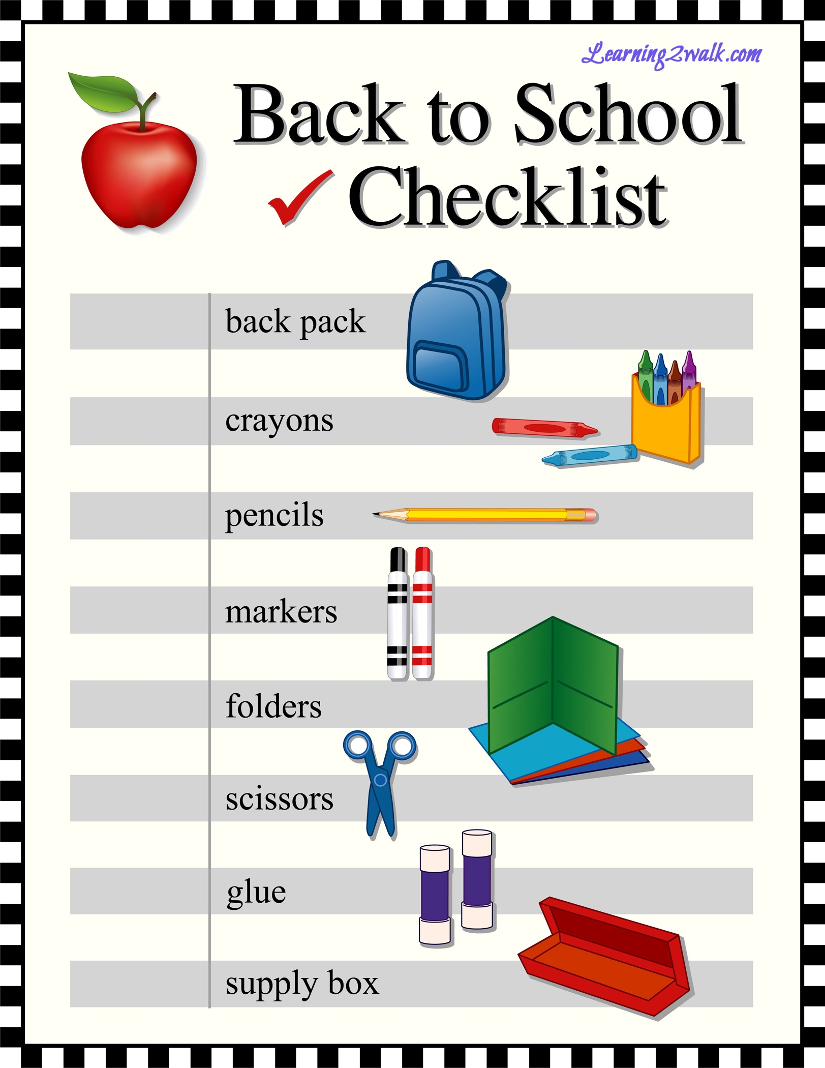 Free Printable Homeschool School Supply List