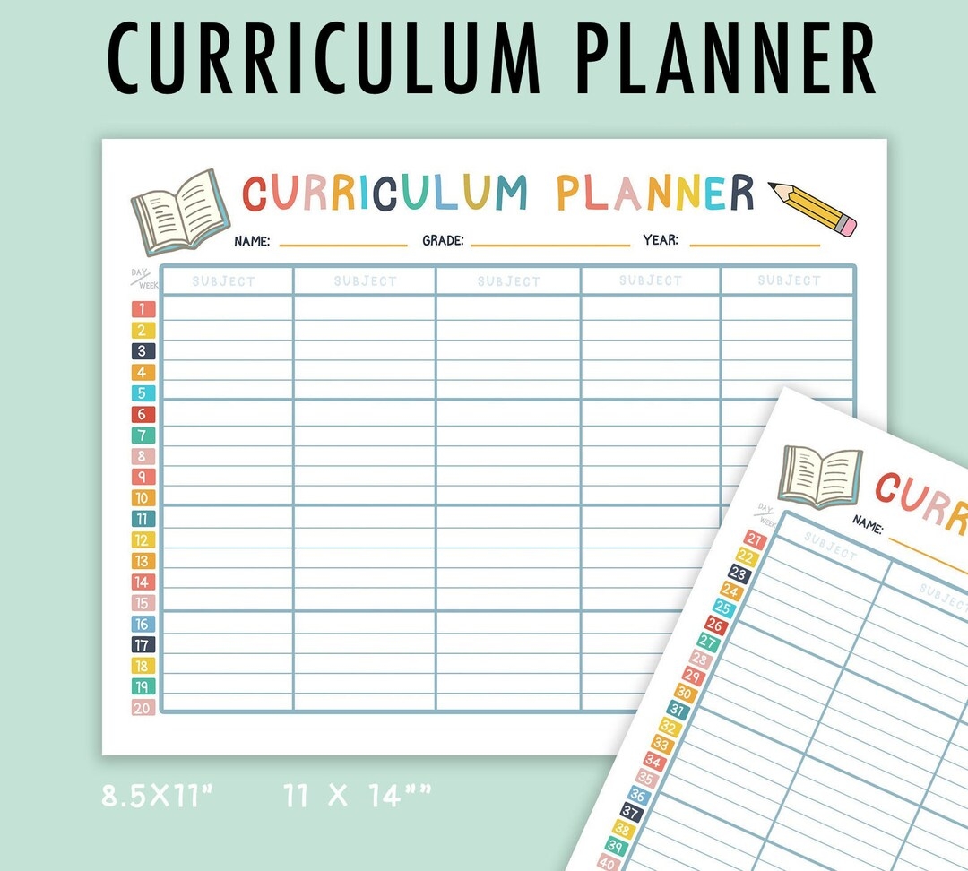 Homeschool Subject Planner Printable