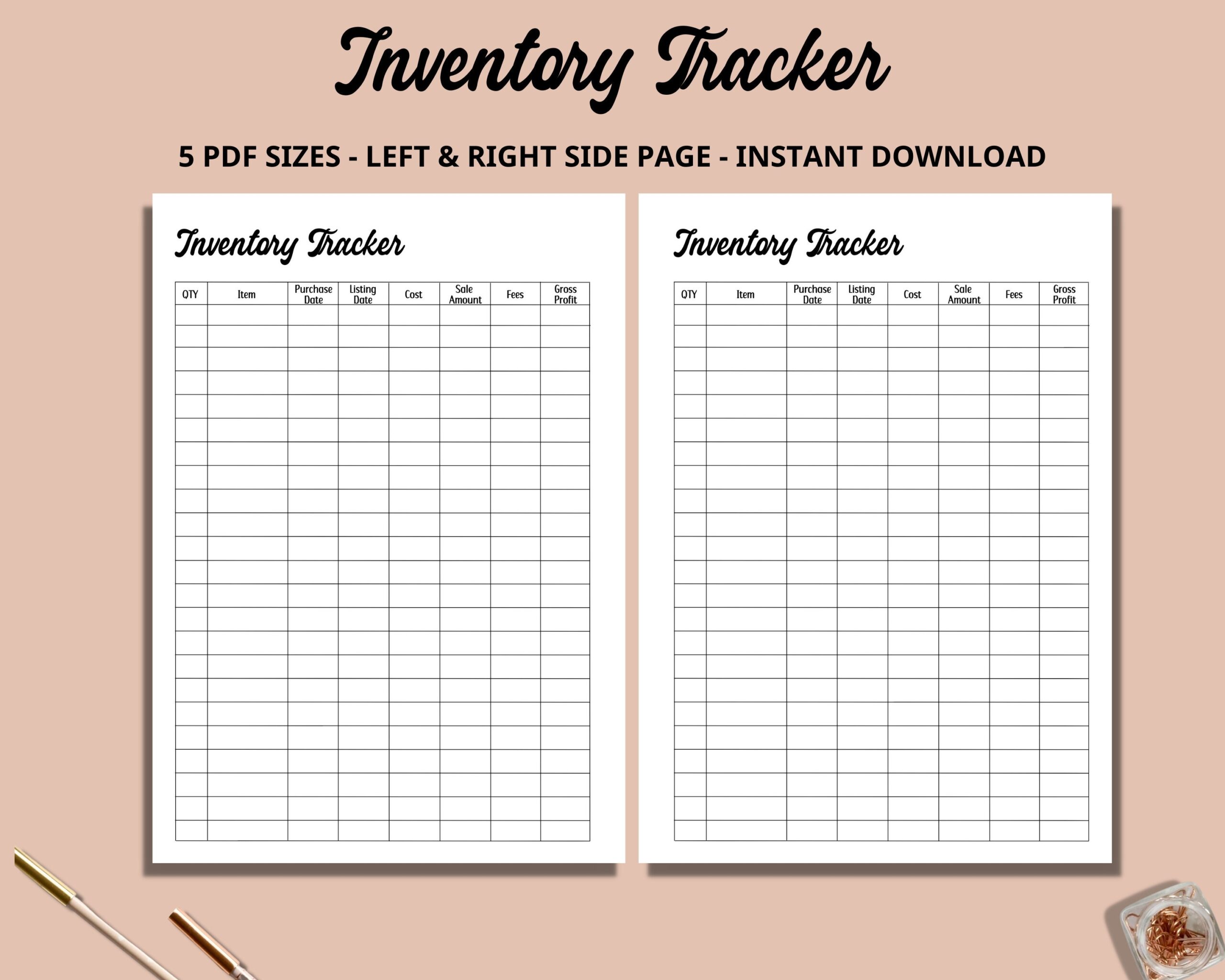 Printable Inventory Management Form Product Inventory Tracker Inventory Template Inventory Sheet Business Tracker Inventory List PDF Etsy