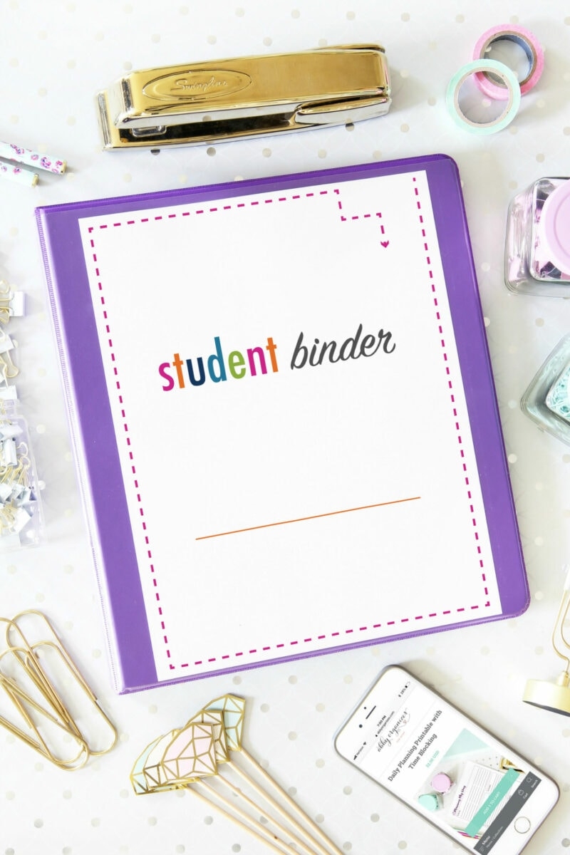 Student Binder For Back to School with Free Printables 
