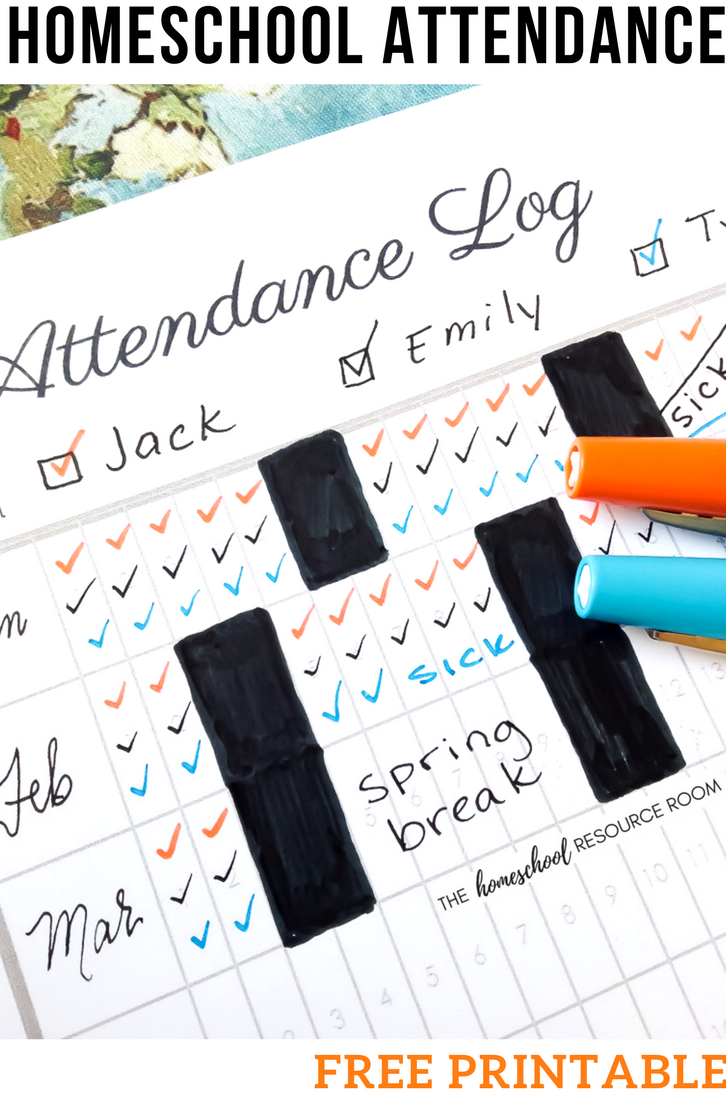 Christian Books Homeschool Attendance Tracker Free Printable