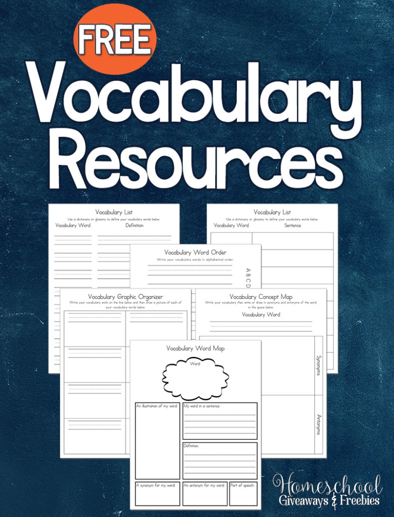 Free Homeschool Vocabulary Printables